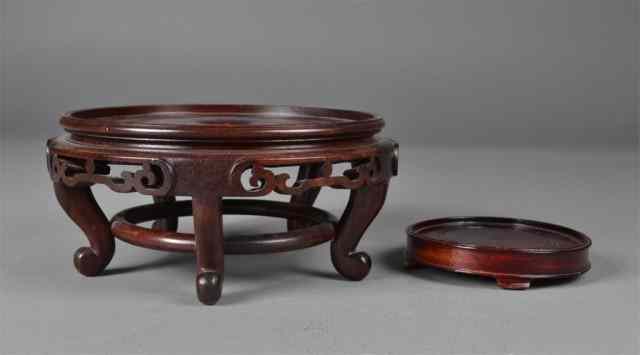 Appraisal: Chinese Rosewood or Hardwood StandsTo include a large stand with