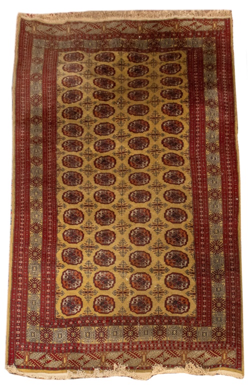 Appraisal: BOKHARA WOOL CARPET ' X ' Bokhara wool rug '