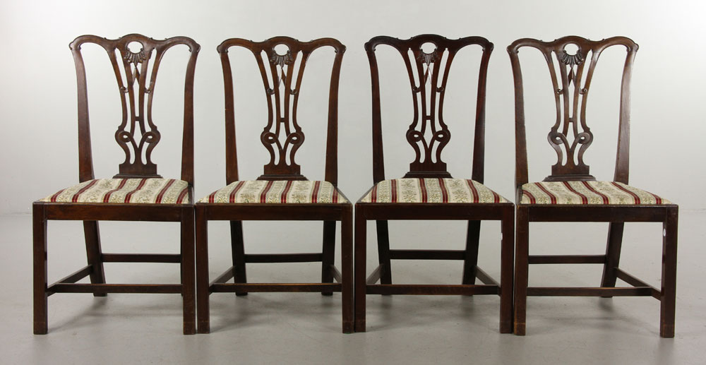 Appraisal: - Chippendale Centennial Mahogany Side Chairs Set of four Chippendale