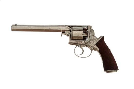 Appraisal: ADAMS PINFIRE REVOLVER caliber five-shot '' octagonal barrel Engraved nickel-plated