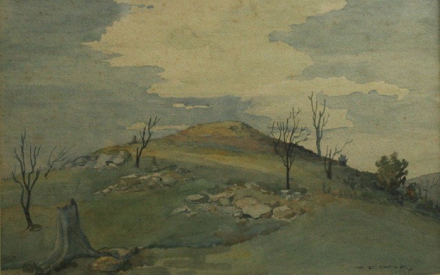 Appraisal: H E Dalf Hillside watercolour signed and dated 'H E