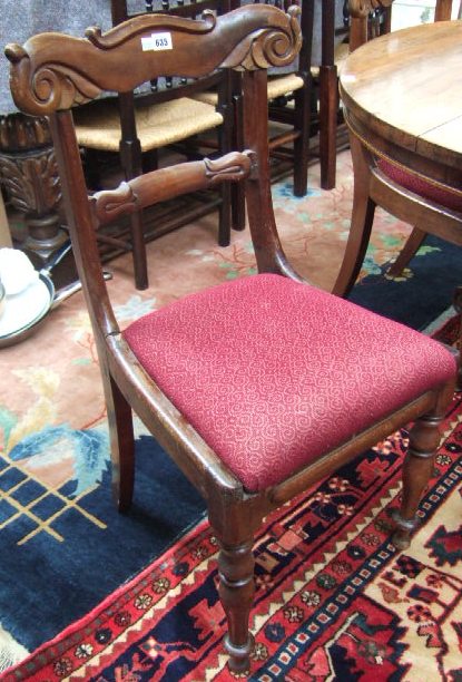 Appraisal: A set of four inlaid th century mahogany dining chairs