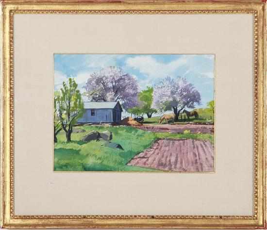 Appraisal: Aiden Lassell Ripley Massachusetts New York - FARM SCENE WITH