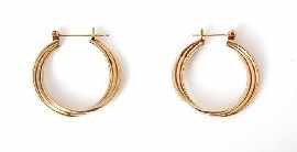 Appraisal: A pair of ct gold hoop earrings diameter approximately mm