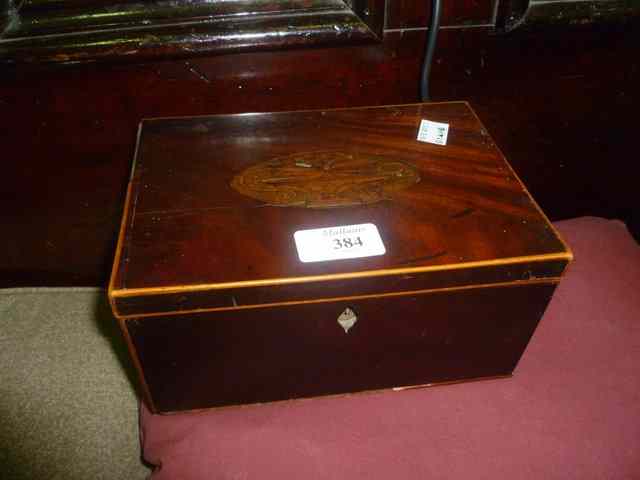 Appraisal: A GEORGIAN MAHOGANY BOX of rectangular form with classical style