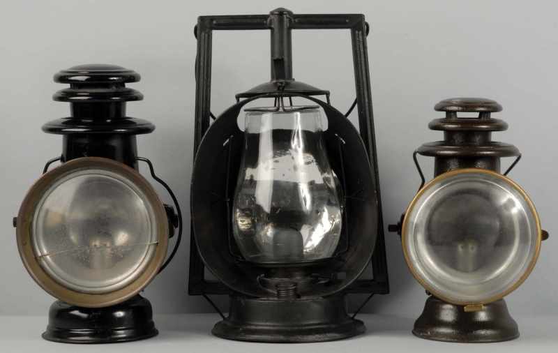 Appraisal: Lot of Kerosene Dietz Railroad Lanterns Description One is marked