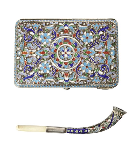 Appraisal: AN EARLY TH CENTURY THIRD ARTEL RUSSIAN SILVER-GILT CLOISONNE ENAMEL