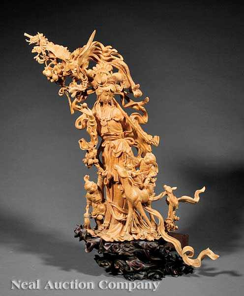 Appraisal: A Chinese Carved Boxwood Figure of Xi Wangmu th c