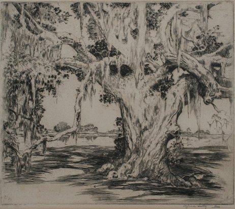 Appraisal: HUTTY Alfred American - Southern Landscape w Mossy Tree Along