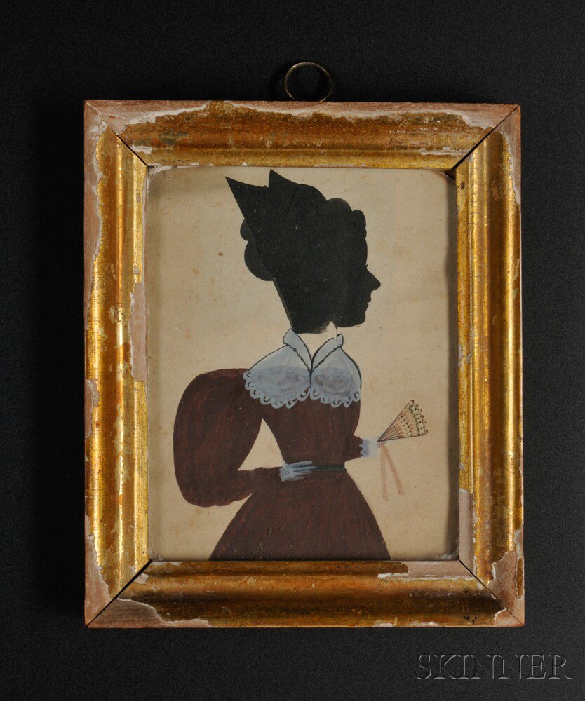 Appraisal: Puffy Sleeve Artist New England ac - Silhouette Portrait of