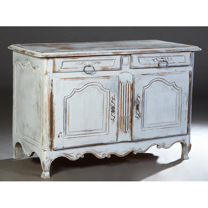 Appraisal: French Provincial Polychromed Oak Louis XV Sideboard th c the