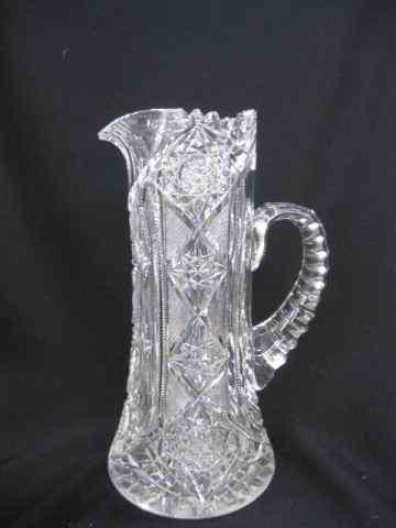 Appraisal: Cut Glass Pitcher beautiful overall cutwork '' tall brilliant period