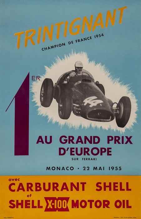 Appraisal: ANONYMOUS TRINTIGNANT AU GRAND PRIX D'EUROPE sur Ferrari offset lithograph