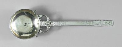 Appraisal: Russian silver ladle turned round bowl engraved long handle with