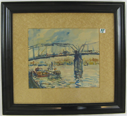 Appraisal: THREE WATERCOLORS Two by Menalkas Selander Oregon born -son of