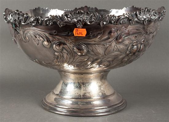 Appraisal: English silver-plate on copper repousse punch bowl early th century