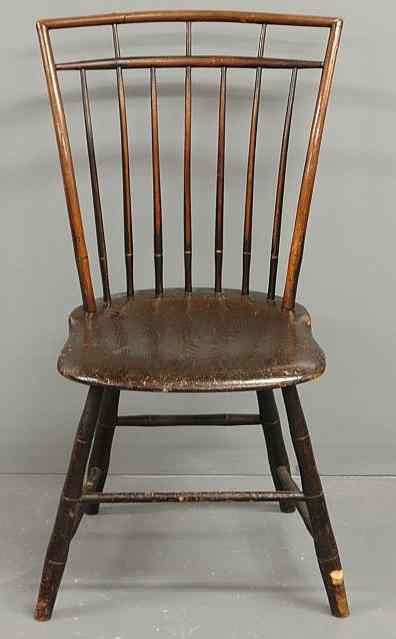 Appraisal: Birdcage bamboo turned Windsor chair c with a saddle seat