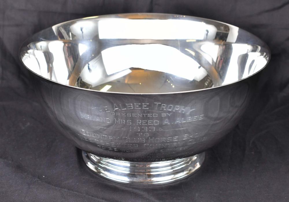 Appraisal: THE ALBEE TROPHY STERLING HORSE RACING AWARD PRESENTATION BOWLAmerican dated