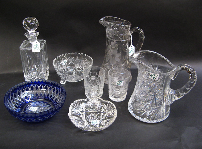 Appraisal: AMERICAN BRILLIANT OTHER CUT GLASS pieces Including liquor decanter with