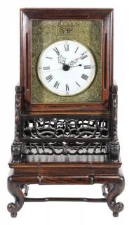 Appraisal: Chinese bracket clock executed by Yu Chang Chinese bracket clock