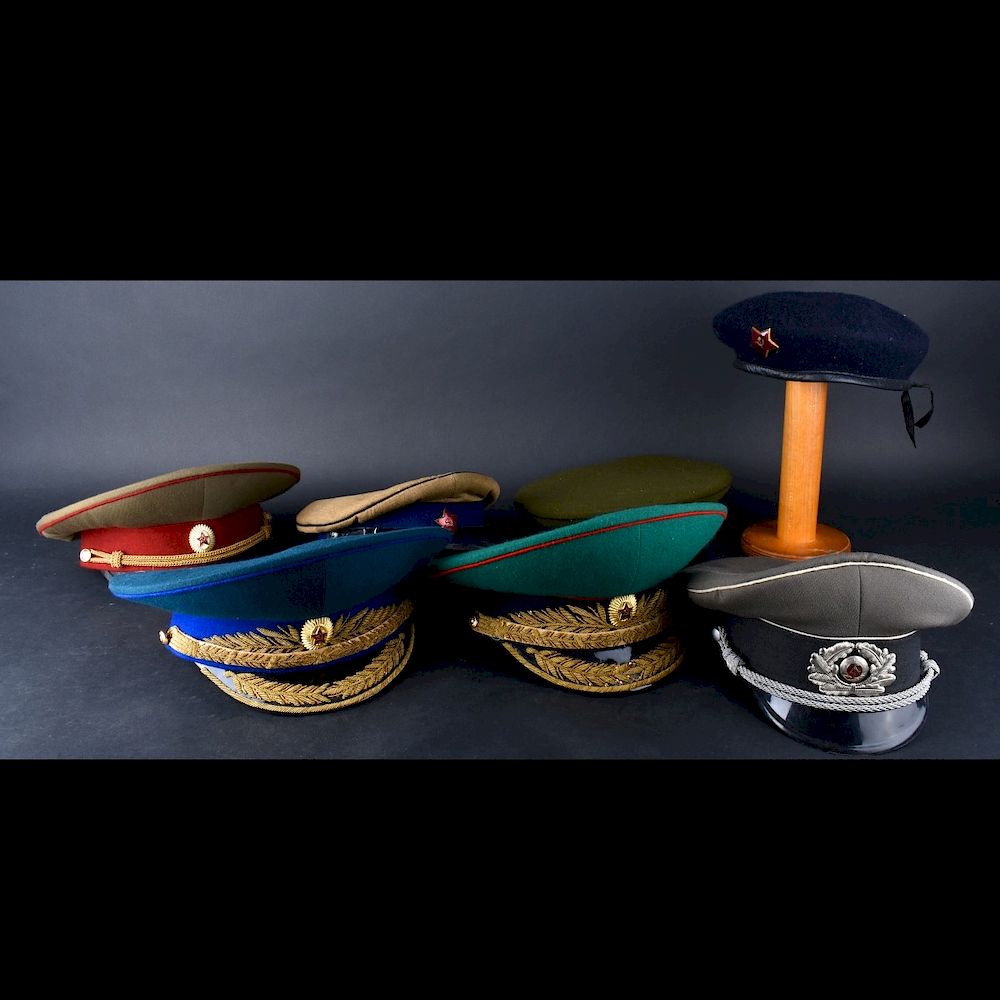 Appraisal: Russian Military Hats Lot of Seven Russian Military Hats A