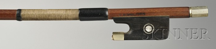 Appraisal: French Nickel Mounted Violin Bow Francois Lotte for Paul Bisch