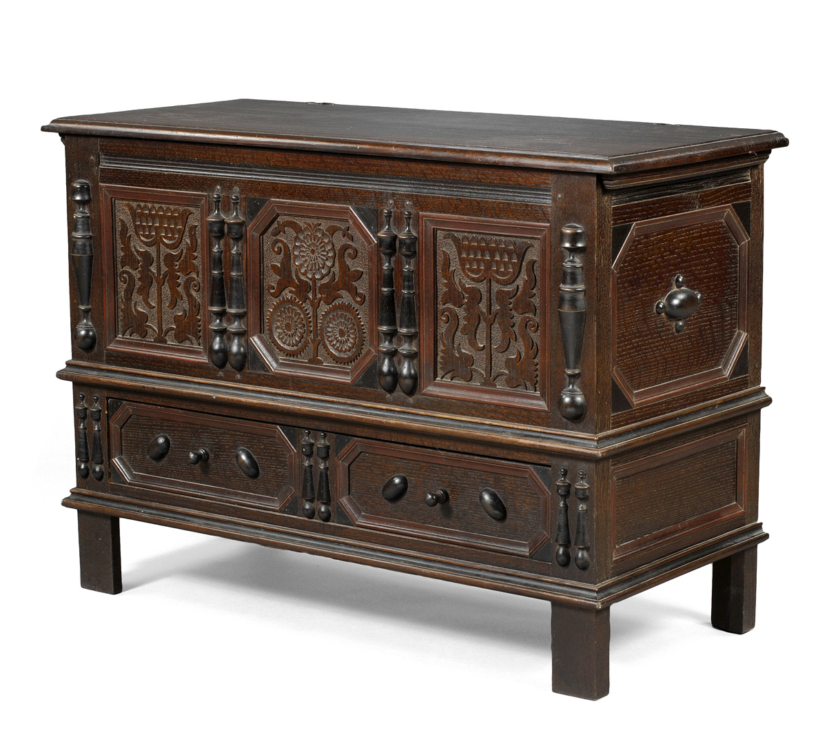 Appraisal: PILGRIM CENTURY STYLE ONE-DRAWER JOINED BLANKET CHEST IN THE MANNER