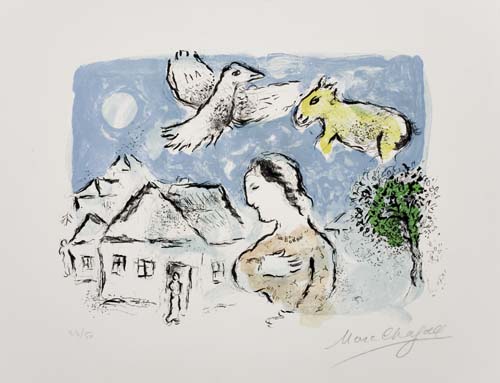 Appraisal: MARC CHAGALL Le Village e tat Color lithograph x mm