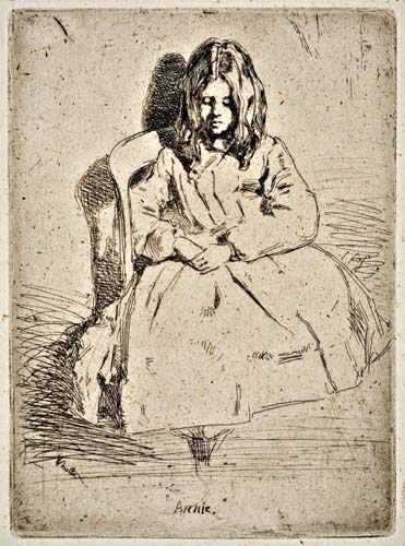 Appraisal: JAMES A M WHISTLER Annie Etching printed in black on