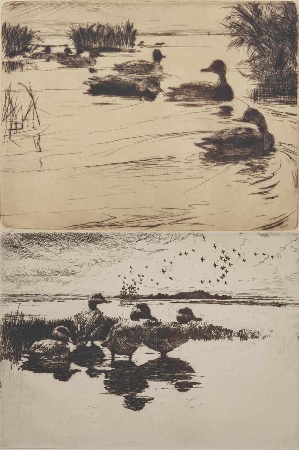 Appraisal: FRANK WESTON BENSON American - Calm and Rendezvous etchings Calm