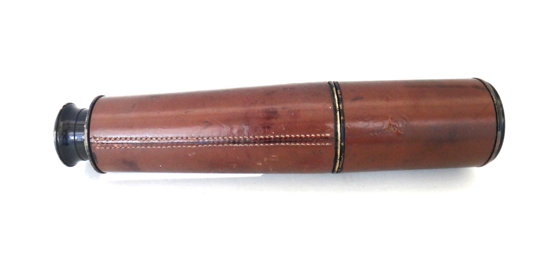 Appraisal: A three drawer brass and leather bound military issue telescope