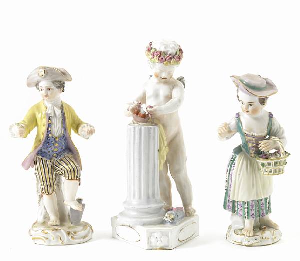 Appraisal: A group of three Meissen figures height of tallest in