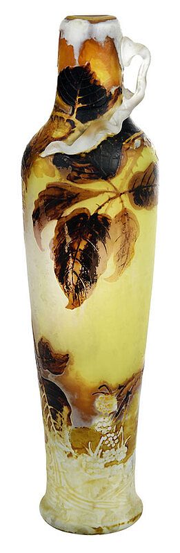 Appraisal: Muller Freres Luneville Cameo Art Glass Vase French early th