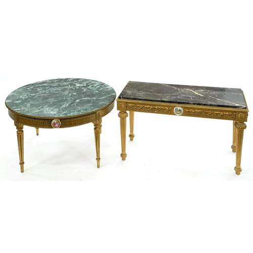 Appraisal: A porcelain mounted faux marble table th c in Louis