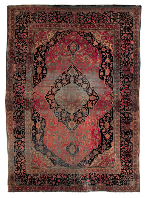 Appraisal: Mohtashem Kashan carpet late th c with a central medallion