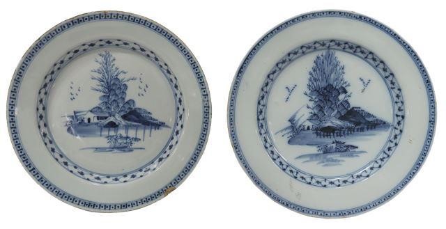 Appraisal: lot of English Delft blue and white tin-glazed earthenware plates