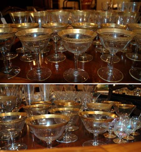 Appraisal: Miscellaneous Group of Gilt Decorated Colorless Stemware Estimate -