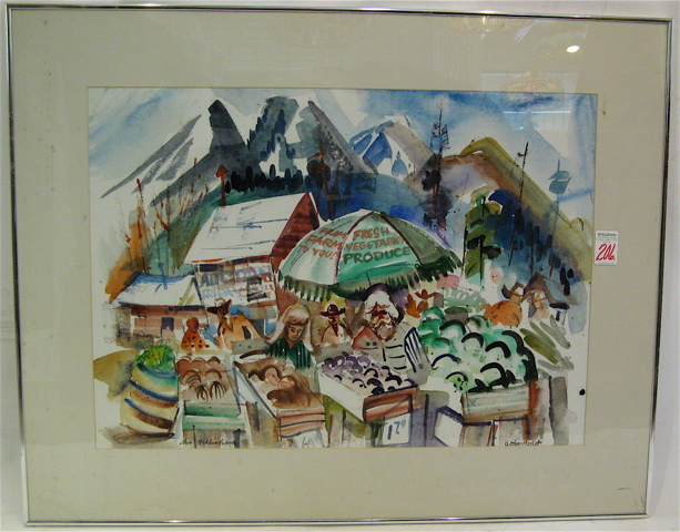 Appraisal: JOHN WADDINGHAM WATERCOLOR ON PAPER Britain Oregon - titled Outdoor