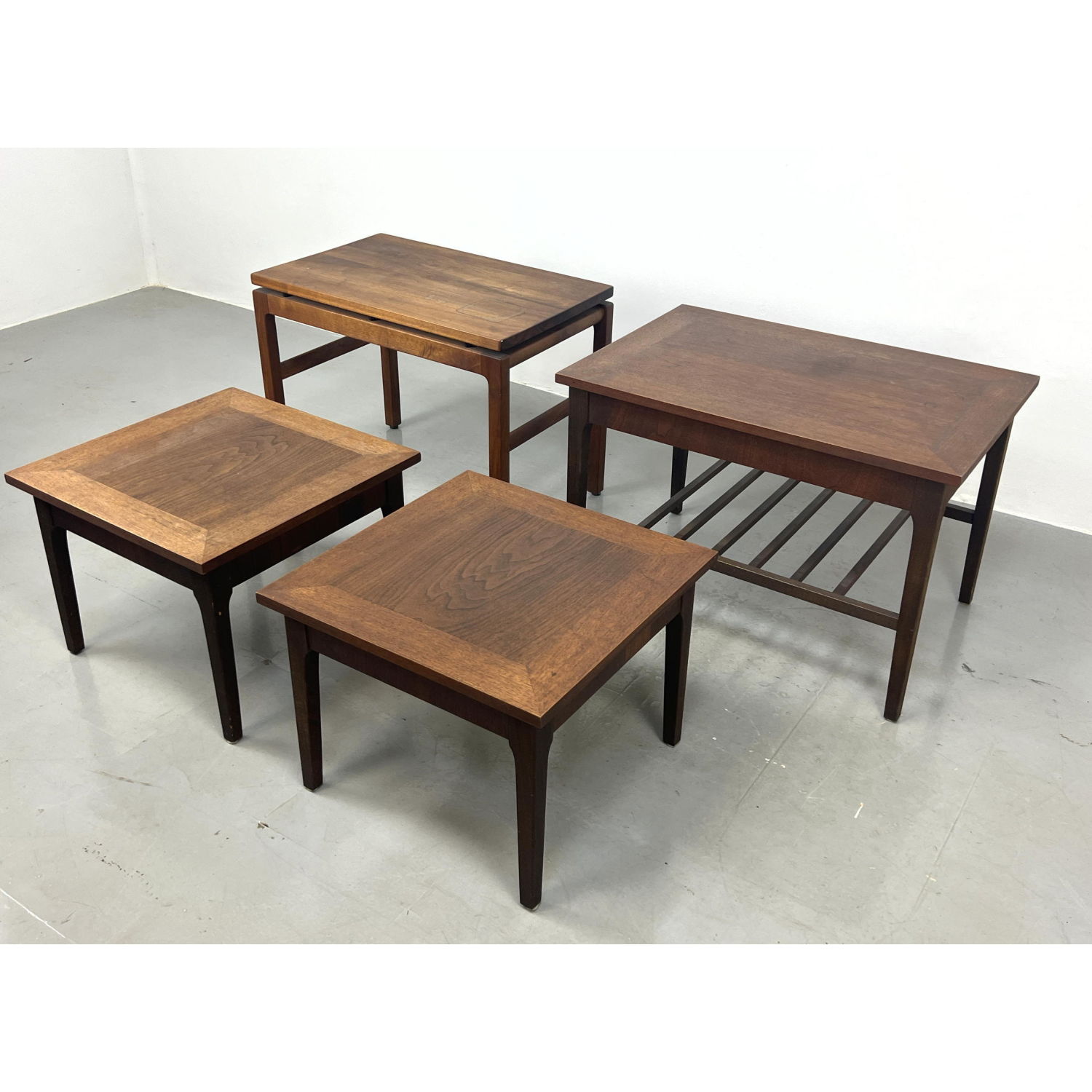 Appraisal: pc American Modern Walnut Side Tables JB Van SCIVER Pr