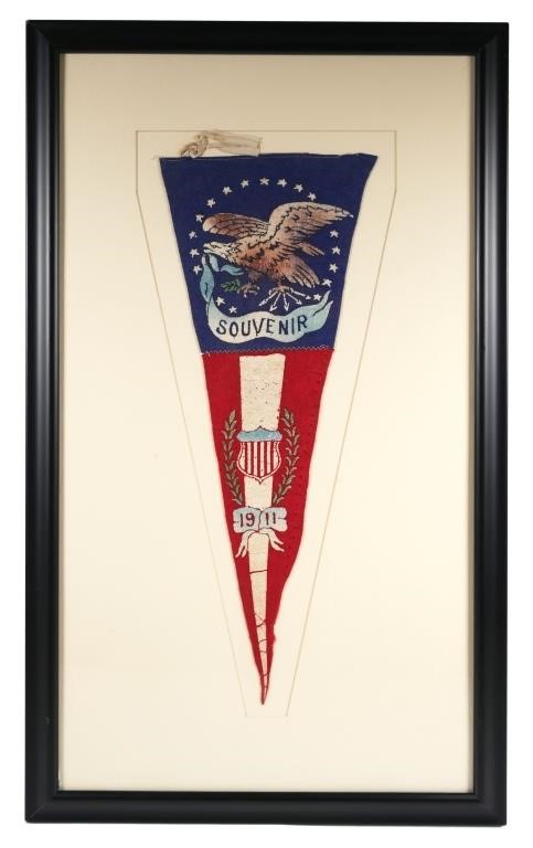 Appraisal: Antique patriotic felt pennant This item is from a private