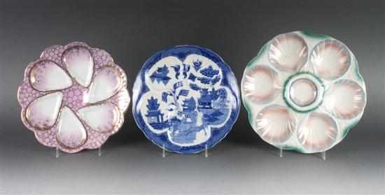 Appraisal: Group of assorted oyster plates French faience oyster plate Continental