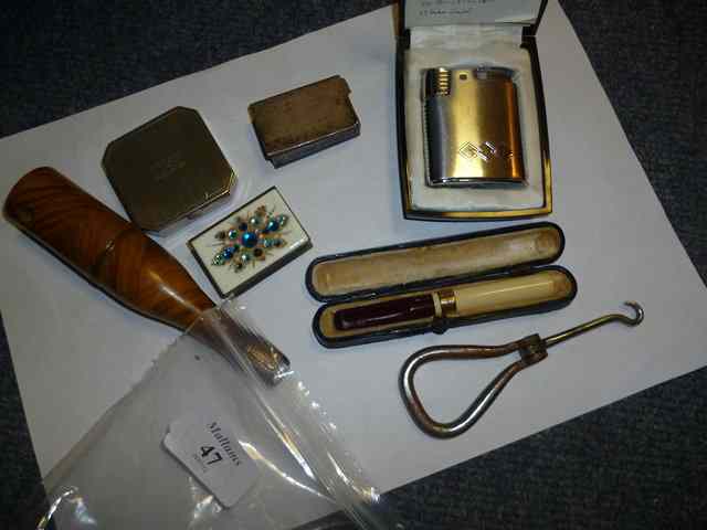 Appraisal: VARIOUS SMOKING AND OTHER RELATED ITEMS to include a silver