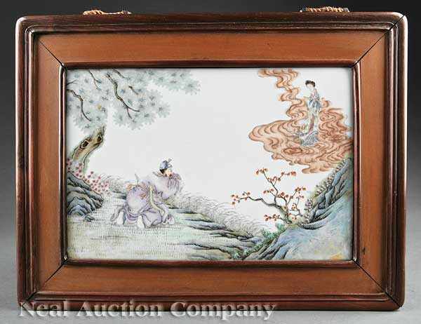 Appraisal: A Chinese Famille Rose Porcelain Scenic Plaque Republican Period th