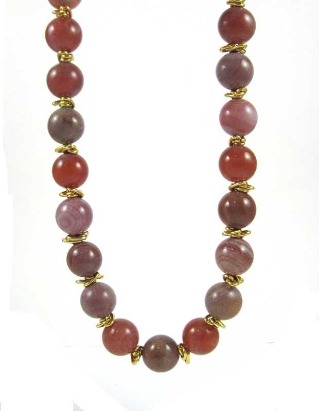 Appraisal: RED FIRE AGATE BEAD NECKLACE measuring inches in length and