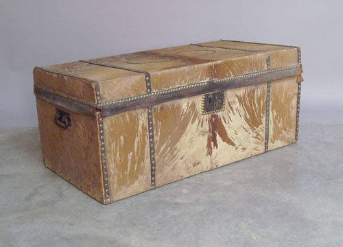 Appraisal: Hide covered trunk th c x