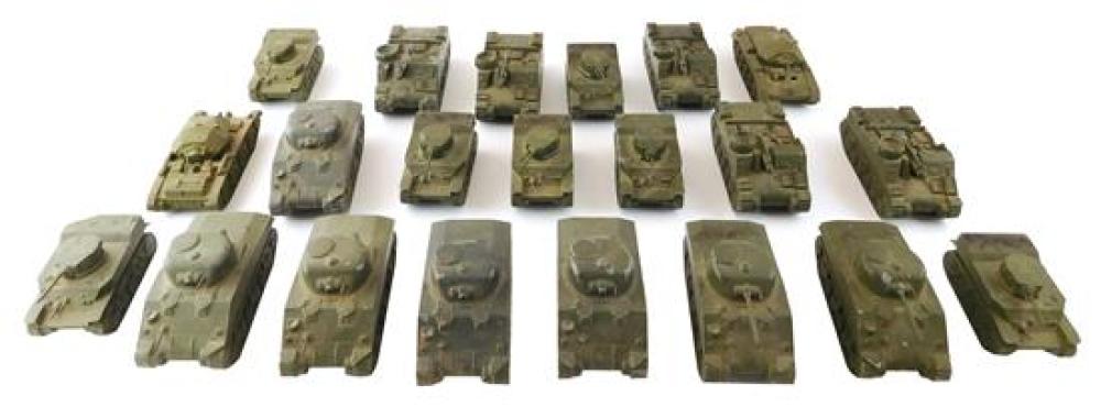 Appraisal: TOYS Twenty-one pieces of Comet Identification model tanks s including