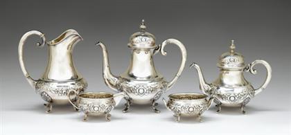 Appraisal: Norwegian silver five-piece tea and coffee service magnus aase bergen