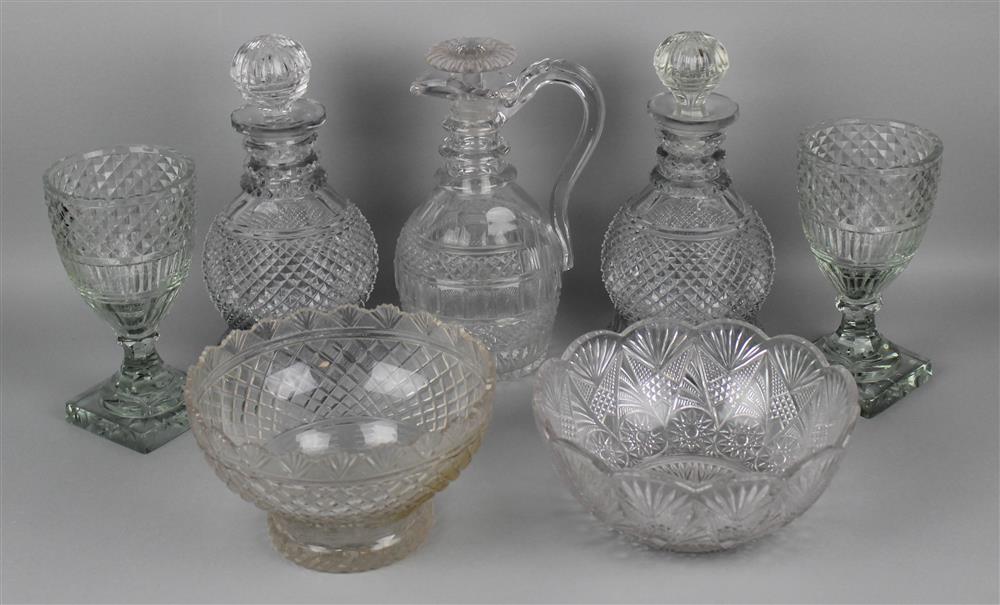 Appraisal: GROUP OF SEVEN CUT GLASS TABLE ARTICLES th th Century