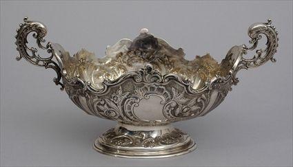 Appraisal: ENGLISH SILVER TWO-HANDLED BOWL Edward Barnard and Sons Ltd London