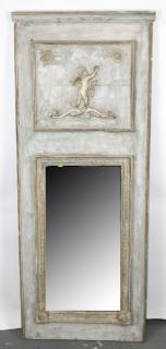 Appraisal: French Empire trumeau mirror with cherub French Empire trumeau mirror